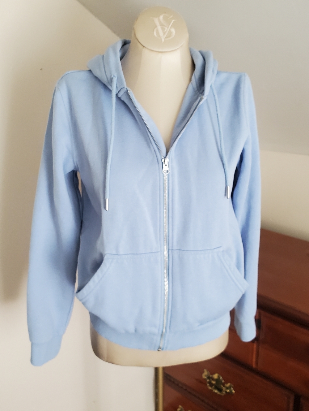 H&M Light Blue Zip-Up Hoodie - XS